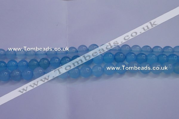 CBC263 15.5 inches 10mm AA grade round ocean blue chalcedony beads