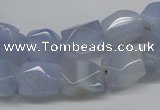 CBC29 15.5 inches 10*14mm – 12*16mm nuggets blue chalcedony beads