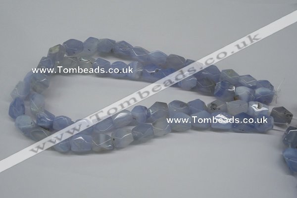 CBC29 15.5 inches 10*14mm – 12*16mm nuggets blue chalcedony beads