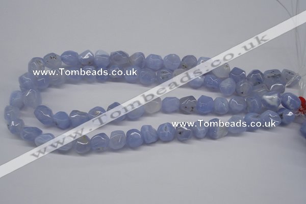 CBC30 15.5 inches 12*13mm nuggets blue chalcedony beads