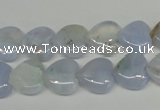 CBC34 15.5 inches 12*12mm heart blue chalcedony beads wholesale