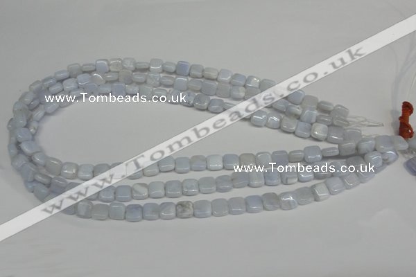 CBC36 15.5 inches 8*8mm square blue chalcedony beads wholesale