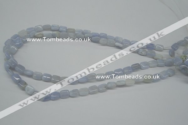 CBC38 15.5 inches 8*10mm rectangle blue chalcedony beads wholesale