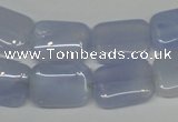 CBC40 15.5 inches 13*18mm rectangle blue chalcedony beads wholesale