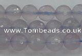 CBC436 15.5 inches 8mm faceted round purple chalcedony beads