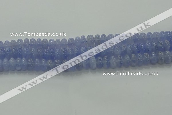 CBC443 15.5 inches 7*12mm rondelle blue chalcedony beads