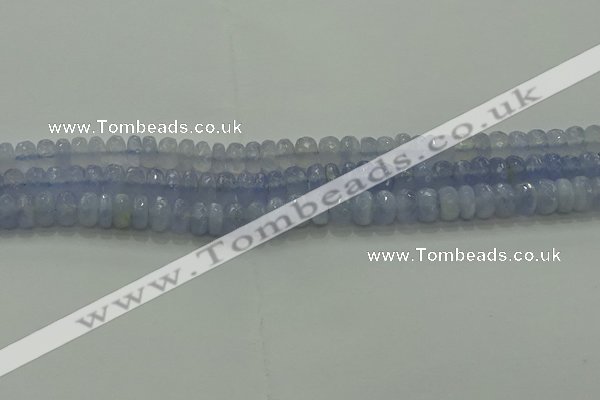 CBC446 15.5 inches 5*8mm faceted rondelle blue chalcedony beads