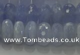 CBC448 15.5 inches 7*12mm faceted rondelle blue chalcedony beads