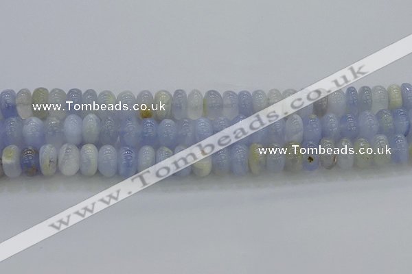 CBC472 15.5 inches 6*10mm rondelle blue chalcedony beads