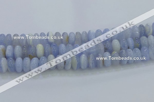 CBC474 15.5 inches 8*14mm rondelle blue chalcedony beads