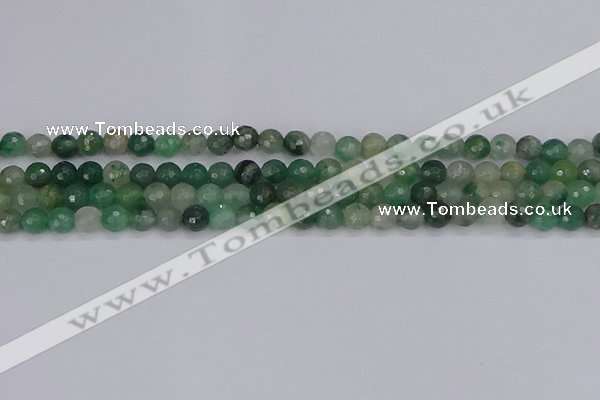 CBC700 15.5 inches 4mm faceted round African green chalcedony beads