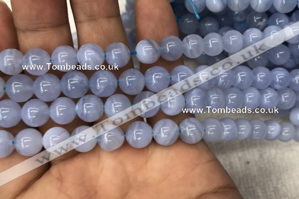 CBC720 15.5 inches 8mm round blue chalcedony gemstone beads