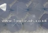 CBC742 15.5 inches 10mm faceted nuggets blue chalcedony beads