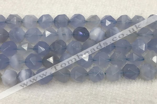 CBC744 15.5 inches 14mm faceted nuggets blue chalcedony beads