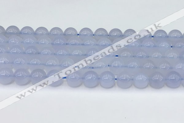 CBC818 15.5 inches 10mm round blue chalcedony gemstone beads