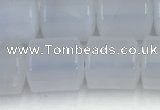 CBC822 15.5 inches 10*11mm tube blue chalcedony gemstone beads