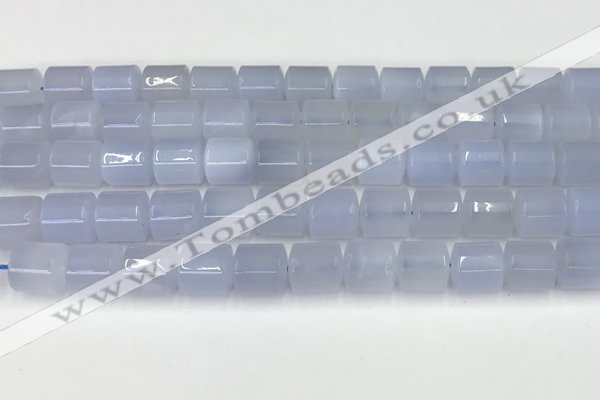 CBC824 15.5 inches 10*11mm tube blue chalcedony gemstone beads