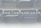 CBC828 15.5 inches 10*14mm tube blue chalcedony gemstone beads
