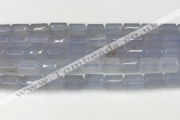 CBC828 15.5 inches 10*14mm tube blue chalcedony gemstone beads