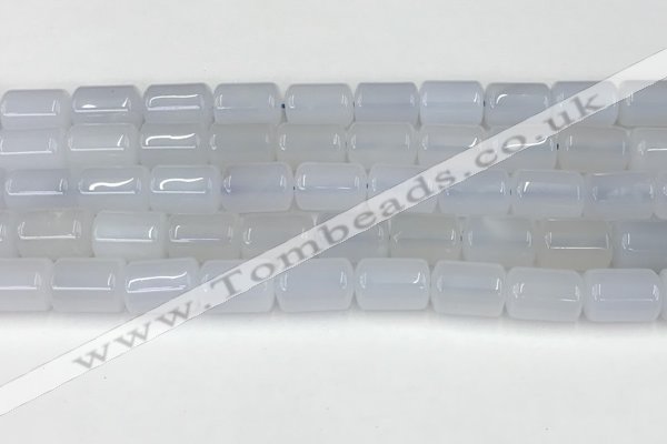 CBC829 15.5 inches 10*14mm tube blue chalcedony gemstone beads