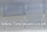 CBC830 15.5 inches 10*14mm tube blue chalcedony gemstone beads