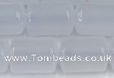 CBC832 15.5 inches 10*14mm tube blue chalcedony gemstone beads