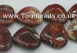 CBD01 15.5 inches 20*20mm heart brecciated jasper gemstone beads