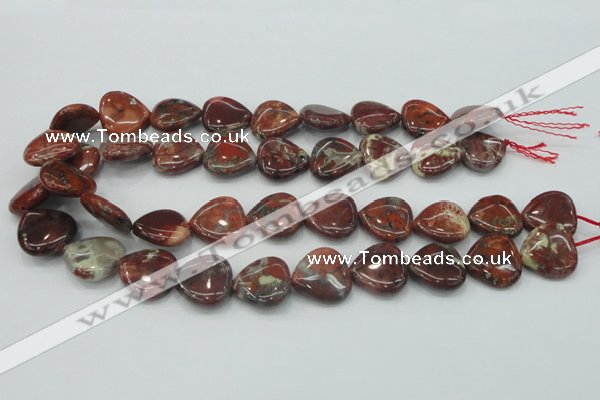 CBD01 15.5 inches 20*20mm heart brecciated jasper gemstone beads