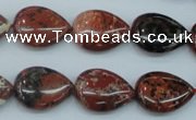 CBD02 15.5 inches 13*18mm flat teardrop brecciated jasper gemstone beads