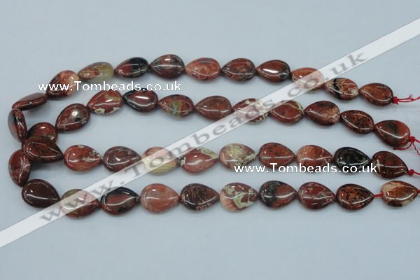 CBD02 15.5 inches 13*18mm flat teardrop brecciated jasper gemstone beads