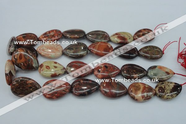 CBD03 15.5 inches 22*30mm flat teardrop brecciated jasper gemstone beads