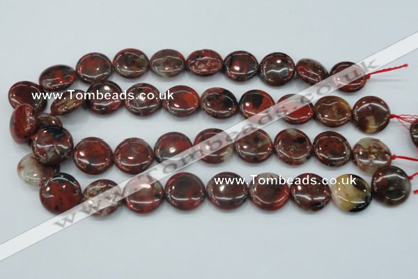 CBD06 15.5 inches 20mm flat round brecciated jasper gemstone beads