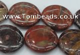 CBD07 15.5 inches 25mm flat round brecciated jasper gemstone beads