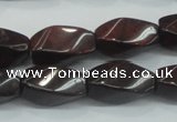 CBD12 15.5 inches 10*20mm twisted rice brecciated jasper gemstone beads