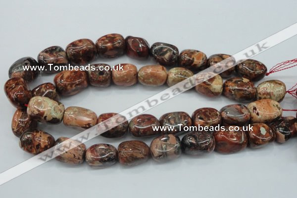 CBD14 15.5 inches 14*22mm nugget brecciated jasper gemstone beads