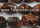 CBD28 15.5 inches 15*24mm faceted nuggets brecciated jasper gemstone beads