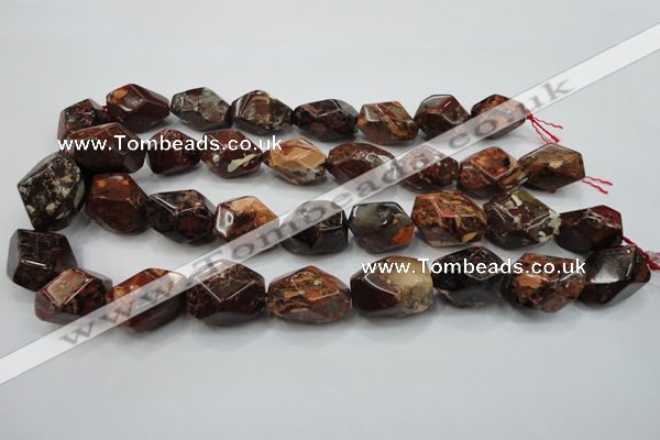 CBD28 15.5 inches 15*24mm faceted nuggets brecciated jasper gemstone beads