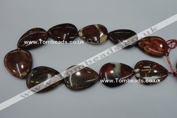 CBD35 15.5 inches 30*40mm flat teardrop brecciated jasper gemstone beads