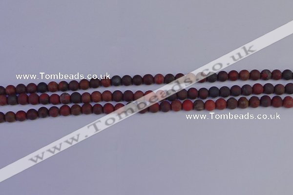 CBD360 15.5 inches 4mm round matte poppy jasper beads wholesale