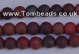 CBD361 15.5 inches 6mm round matte poppy jasper beads wholesale