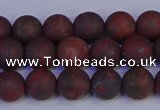 CBD362 15.5 inches 8mm round matte poppy jasper beads wholesale