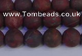 CBD363 15.5 inches 10mm round matte poppy jasper beads wholesale