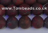 CBD364 15.5 inches 12mm round matte poppy jasper beads wholesale