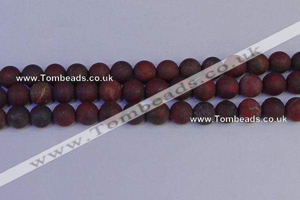 CBD365 15.5 inches 14mm round matte poppy jasper beads wholesale