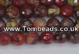 CBD369 15.5 inches 6mm faceted round brecciated jasper beads