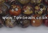 CBD371 15.5 inches 10mm faceted round brecciated jasper beads