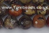 CBD372 15.5 inches 12mm faceted round brecciated jasper beads