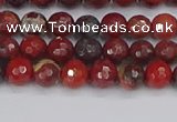 CBD375 15.5 inches 4mm faceted round poppy jasper beads