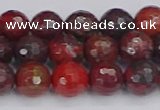 CBD377 15.5 inches 8mm faceted round poppy jasper beads