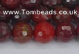 CBD379 15.5 inches 12mm faceted round poppy jasper beads